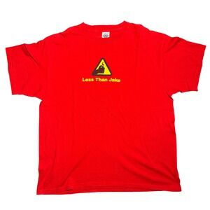 Vintage RARE Less Than Jake Band T-Shirt Red Delta Magnum‎ Weight XL Rock Ska